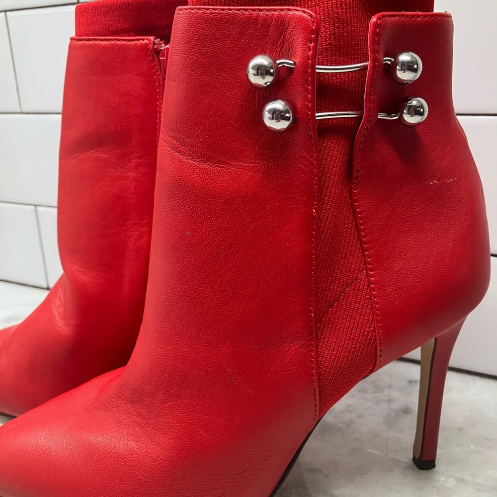 Gianni Bini Red Heel Ankle Boots, pointed toes. PRICED TO SELL!!!